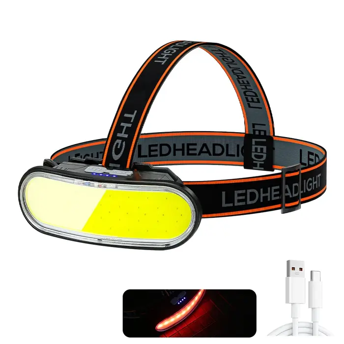 Image de Lampe Frontale LED 1300LM Rechargeable - 5 Modes d'Éclairage