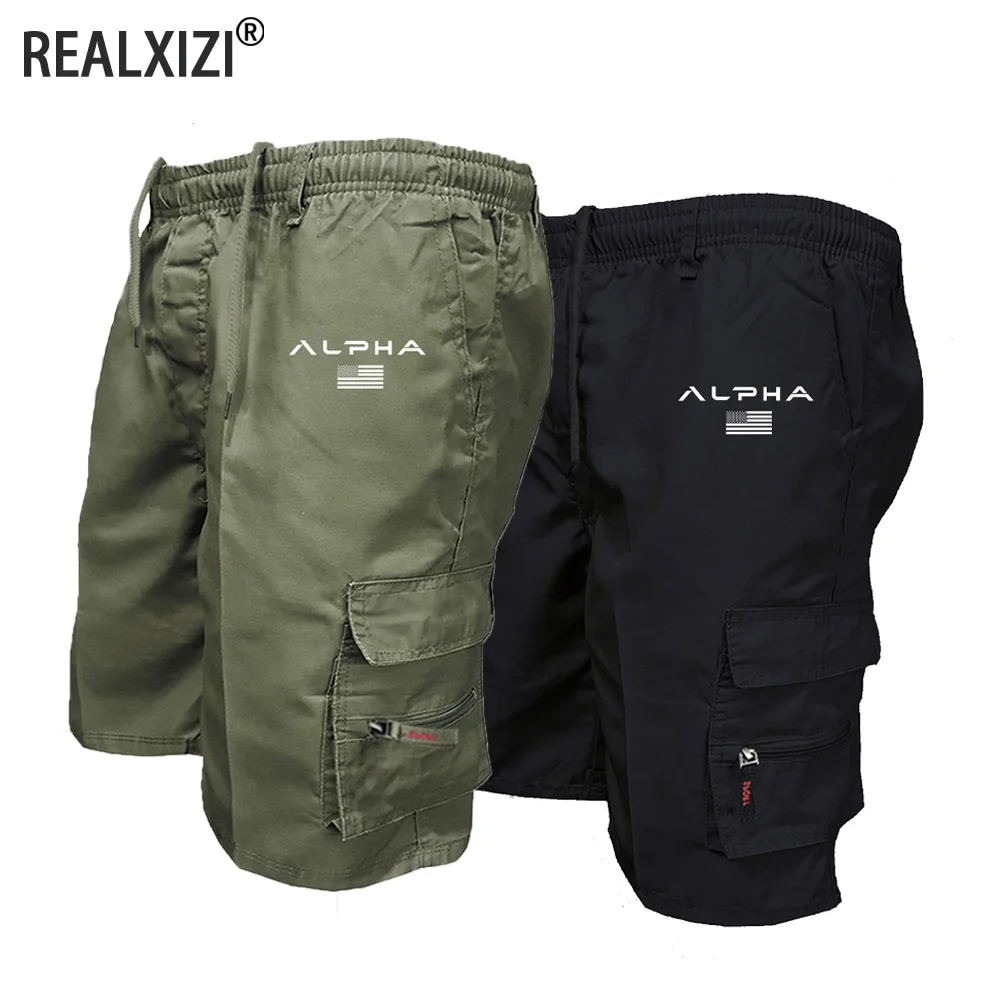 Immagine di Pantaloncini Cargo da Uomo in Cotone Leggero, Stile Casual e Sportivo con Tasche Ampie e Pannelli Laterali, Taglie Forti per un Look Moderno e Comodo