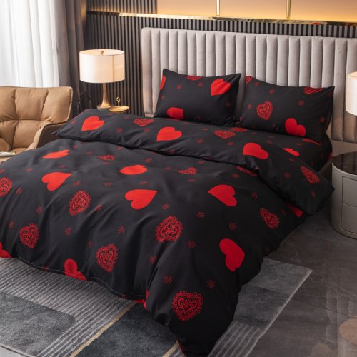 Zdjęcie Kuup Love matowa poszwa na kołdrę z nadrukiem Kolorowy zestaw pościeli QUEEN Rozmiar poszwy na kołdrę Wysokiej jakości przyjazna dla skóry tkanina na pościel
