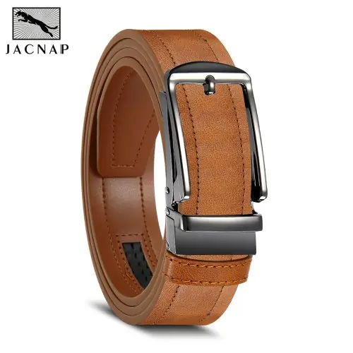 Image de Ceinture Homme Cuir Luxe Boucle Automatique - Noir & Marron