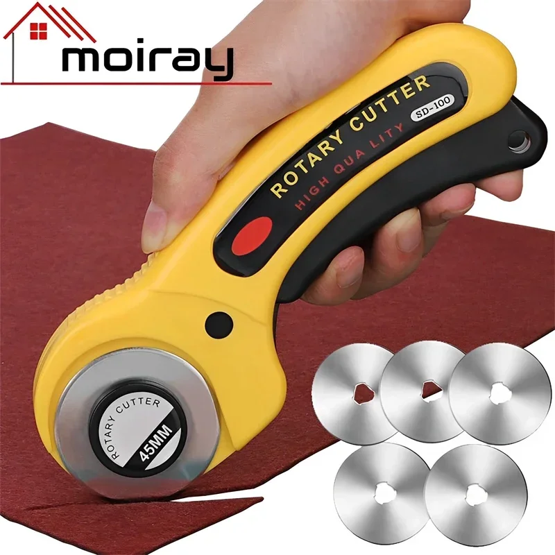 Image of Premium 45mm Rotary Cutter for Leather Crafting, Fabric Cutting, Sewing, Quilting, and DIY Patchwork Projects – Precision Circular Blade Knife for Artisans and Craft Enthusiasts