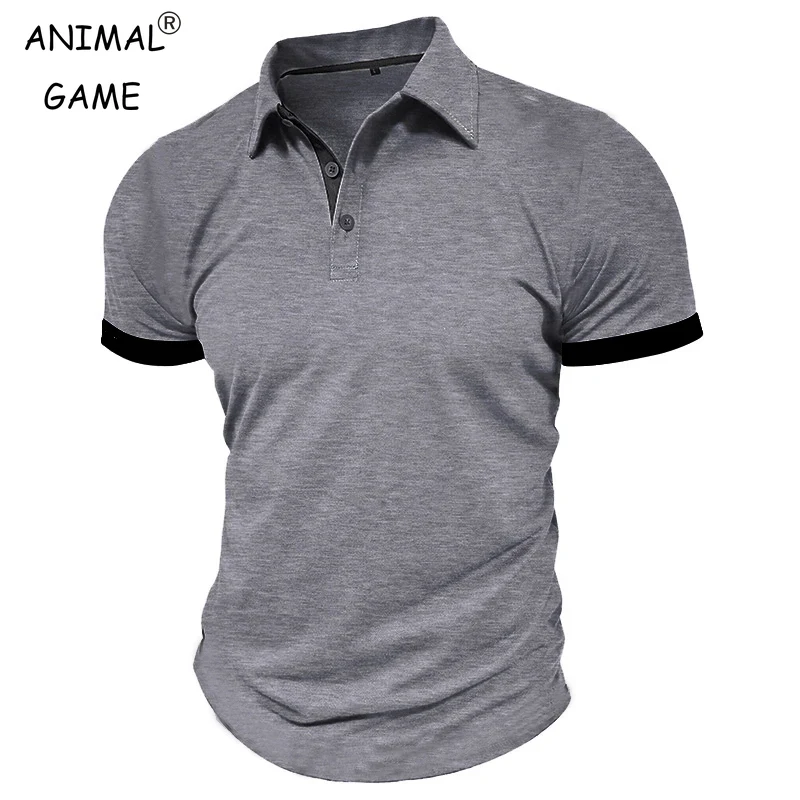 Afbeelding van Zomerse Heren Poloshirt met Korte Mouwen, Revers Oversize, Effen Kleur, Ademend T-Shirt voor Streetwear en Sportactiviteiten