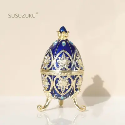 Image de Boîte à Bijoux Style Œuf de Fabergé - Émaillé