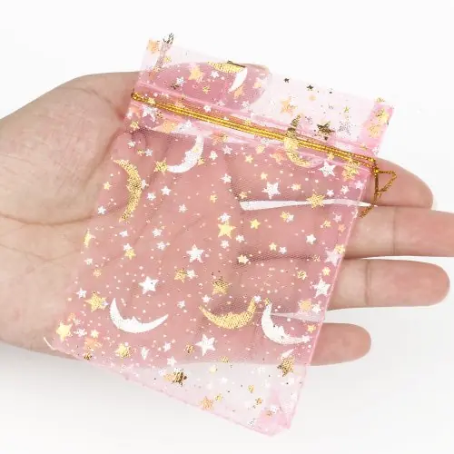 Image de Sacs en Organza Réglables - Lot de 50 Pochettes pour Bijoux & Cadeaux