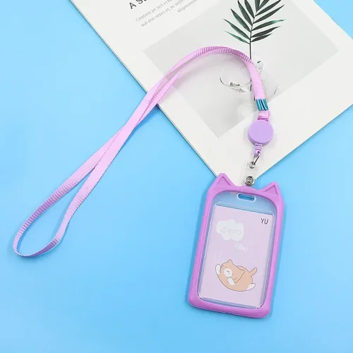 Bild von Nette Cartoon-Katze Kartenhalter mit Lanyard – Ideal für Kinder