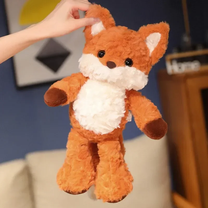 Image of Adorable 35cm and 50cm Fluffy Orange Fox Plush Toy – Soft Cartoon Stuffed Animal for Kids, Perfect Birthday Gift or Comfort Companion