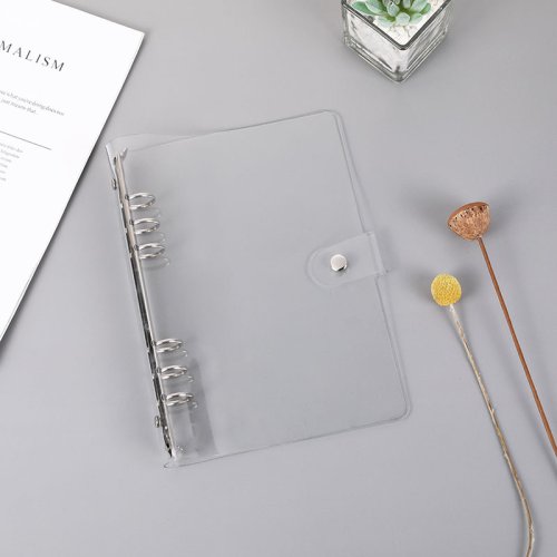 Classeur A5/A6 Transparent avec Clips - Organisez Votre Travail en Style