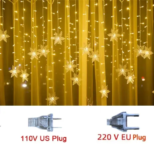 Image de Guirlande LED Flocons de Neige 3,2m - Décoration Noël Féerique