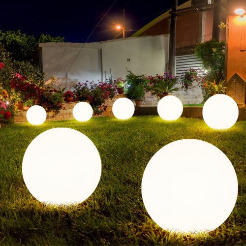 Image of Solar-Powered RGB Waterproof LED Garden Ball Light with USB Charging, Remote Control & 16 Color Modes for Outdoor Parties, Weddings, and Yard Decor