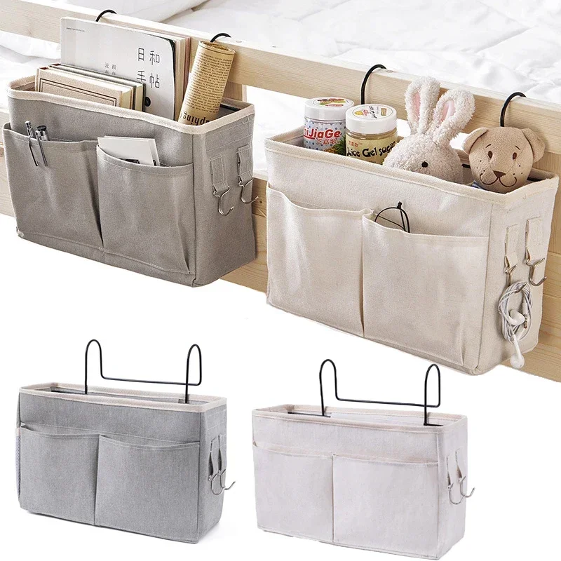 Immagine di Organizzatore per Culla in Lino con Portaoggetti Appeso – Set Completo di Accessori per Bambini Portatili e Pratici per la Cura del Neonato