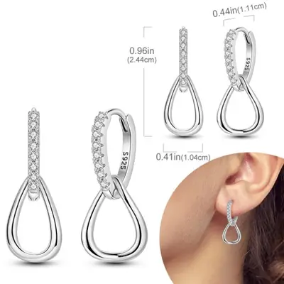 Image de Boucles d'oreilles en argent 925 - Coeur & Papillon