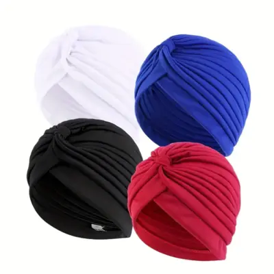 Image de Ensemble Turban Femme - 4 Pièces Unis & Élégantes