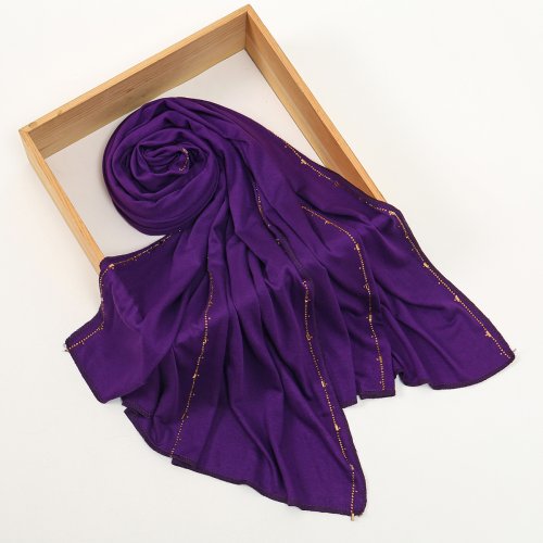 Immagine di Hijab in Jersey di Cotone con Bordi Glitterati