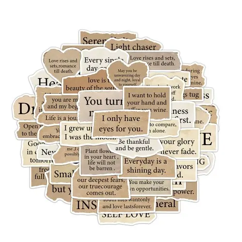 Image de Autocollants Anglais Déchirables - 50 Pièces Art Exquis