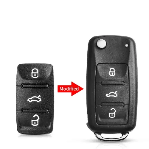 Image de Clé Télécommande Voiture 3 Boutons - Protection en Caoutchouc