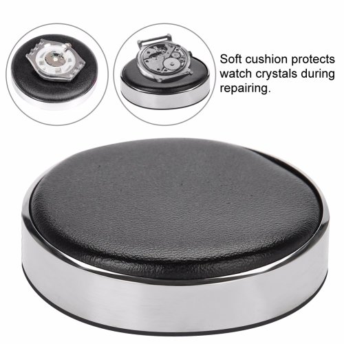 Image of Premium Leather Watch Movement Casing Cushion Pad Holder – Protective Repair Tool for Watchmakers, 53-70mm Watch Parts