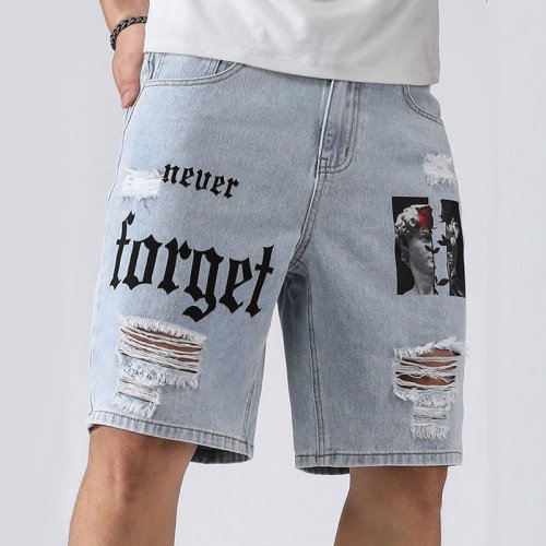 Imagen de Pantalones Cortos Vaqueros Elásticos para Hombre