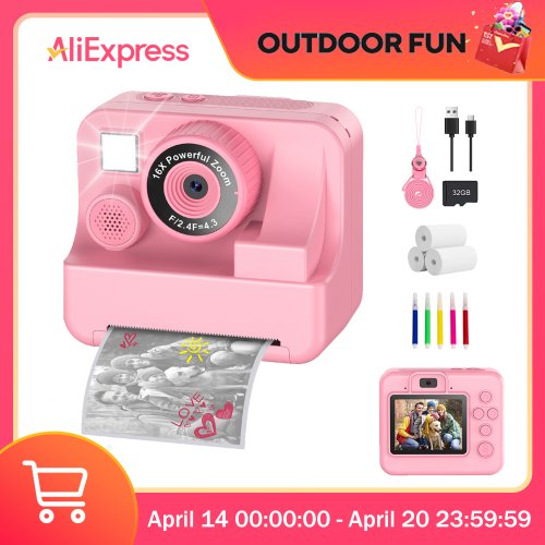 Image of New Bee Kids Camera with 32GB Storage, Instant Print, 1080p HD Dual Lens, Selfie Digital Camera for Boys and Girls – Perfect Christmas or Birthday Gift Toy