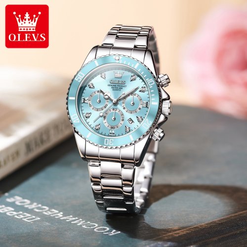 Afbeelding van OLEVS 5632 Luxe dameshorloge Origineel quartz horloge Multifunctioneel HD Datum Waterdicht Lichtgevende chronograaf Damescadeauhorloge