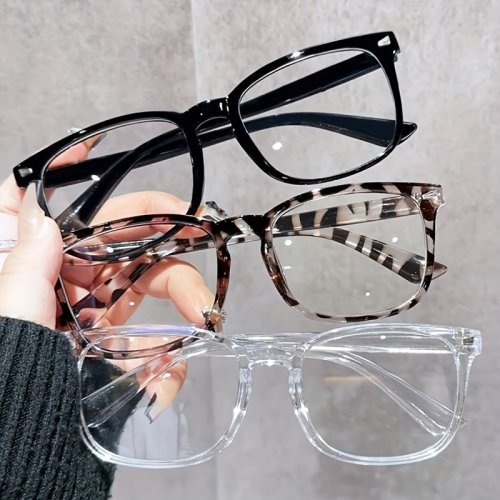 Imagen de Gafas de Lectura para Pantalla con Lentes Transparentes Cuadradas, Bloqueo de Luz Azul, Montura Ligera y Minimalista para Uso Diario e Informal - Paquete de 3 Unidades