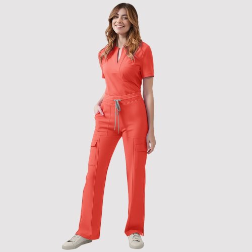 Afbeelding van Stijlvolle Scrub Set voor Vrouwen – Korte Mouwen & Broek