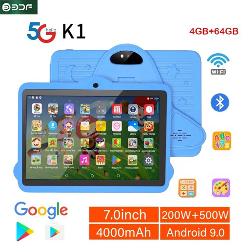 Immagine di Tablet Android 12 da 7 Pollici con 4 GB RAM e 64 GB ROM – Tablet per Bambini con Wi-Fi, Bluetooth e Google Play Store