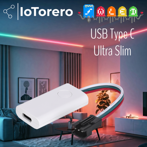 Immagine di Controller LED Slim USB-C Portatile per Strisce Indirizzabili
