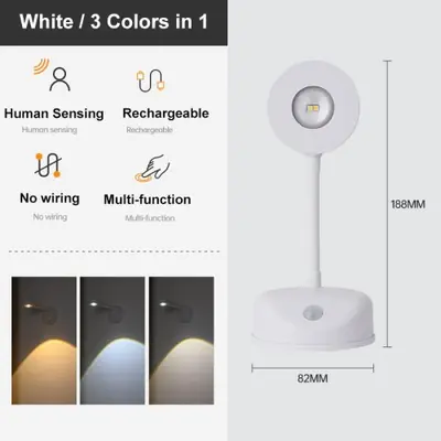 Image de Lampe murale LED rechargeable avec détection de mouvement