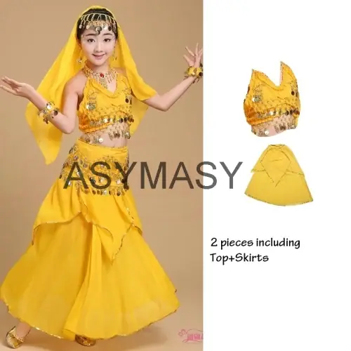 Image de Costume de Danse Indienne Princesse Égyptienne pour Enfants