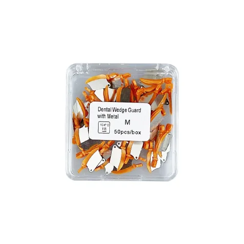 Imagen de 50 unids/caja de cuñas de guardabarros de plástico interproximal con protección de matriz de acero p...