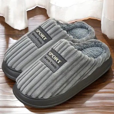 Image de Pantoufles Hommes Confort Chaud Hiver - Flanelle & Mousse Mémoire