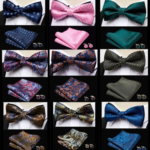 Bild von Elegante Blaue Fliege Set für Herren – Klassisch & Stilvoll