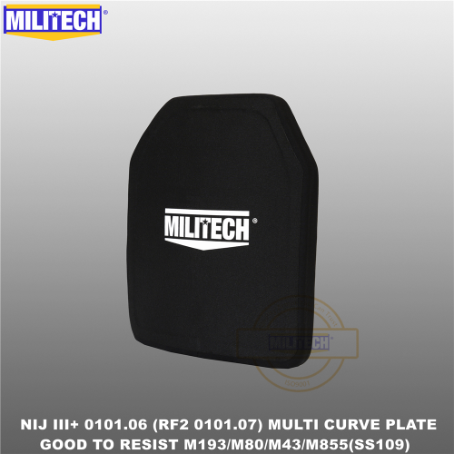 Bild von MILITECH SAPI&10x12 Kugelsichere Platte NIJ III+ 3+ /NIJ 0101.07 RF2 Alumina&PE Stand Alone One PC Ballistic Panel AK47&SS109&M80