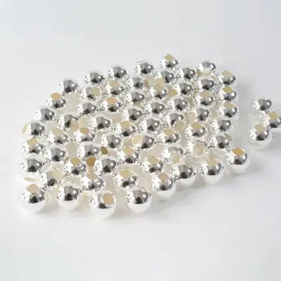 Image de Perles Argent Sterling 925 - Boules Rondes pour Bijoux DIY