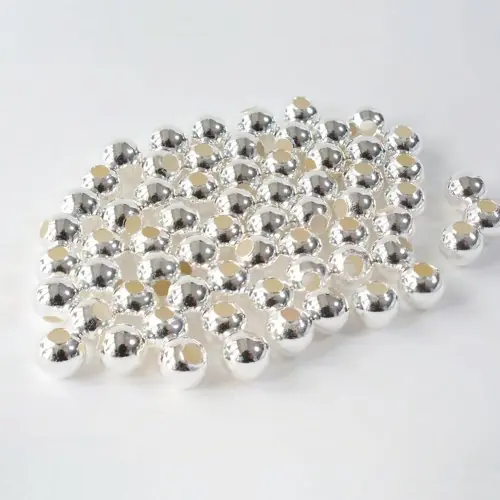 Image de Perles Argent Sterling 925 - Boules Rondes pour Bijoux DIY