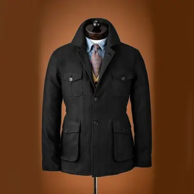 Image de Blazer Homme Tweed Slim Fit - Élégance Automne-Hiver