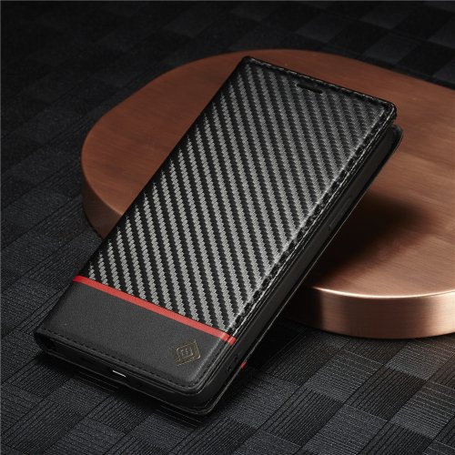 Image de Étui Portefeuille iPhone en Cuir PU & Fibre de Carbone
