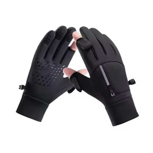 Immagine di 1 paio di guanti da tasca riflettenti con cerniera stile flip invernale, guanti caldi touch screen, ...