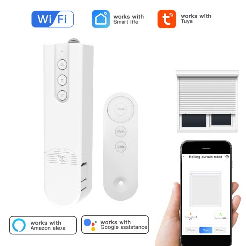 Image of Tuya Smart Blind Motor with WiFi Control – Automatic Electric Roller Shutter for Curtains, App-Operated with Alexa & Google Home Integration