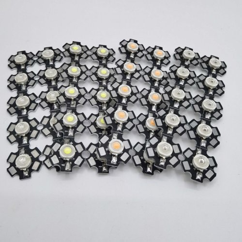 Image of 10-Pack High-Power 1W & 3W LED Lights in Warm White, Cool White, Natural White, Red, Green, Blue, Royal Blue with 20mm Star PCB for Versatile Lighting Projects
