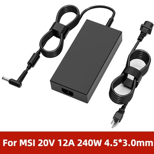 Zdjęcie Ładowarka sieciowa 240W 20V 12A do laptopów MSI Delta 15 15 A5EFK 15001 GF66 GF76 GL66 GL76 12U Sword 15 Crosshair 17 15