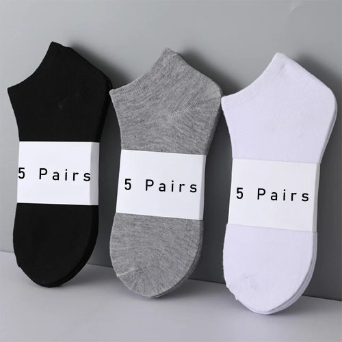 Bild von 5 Paar Unsichtbare No-Show Socken für Damen und Herren – Niedrig geschnitten, Rutschfest, Atmungsaktiv & Einfarbig für Sommer und Alltag