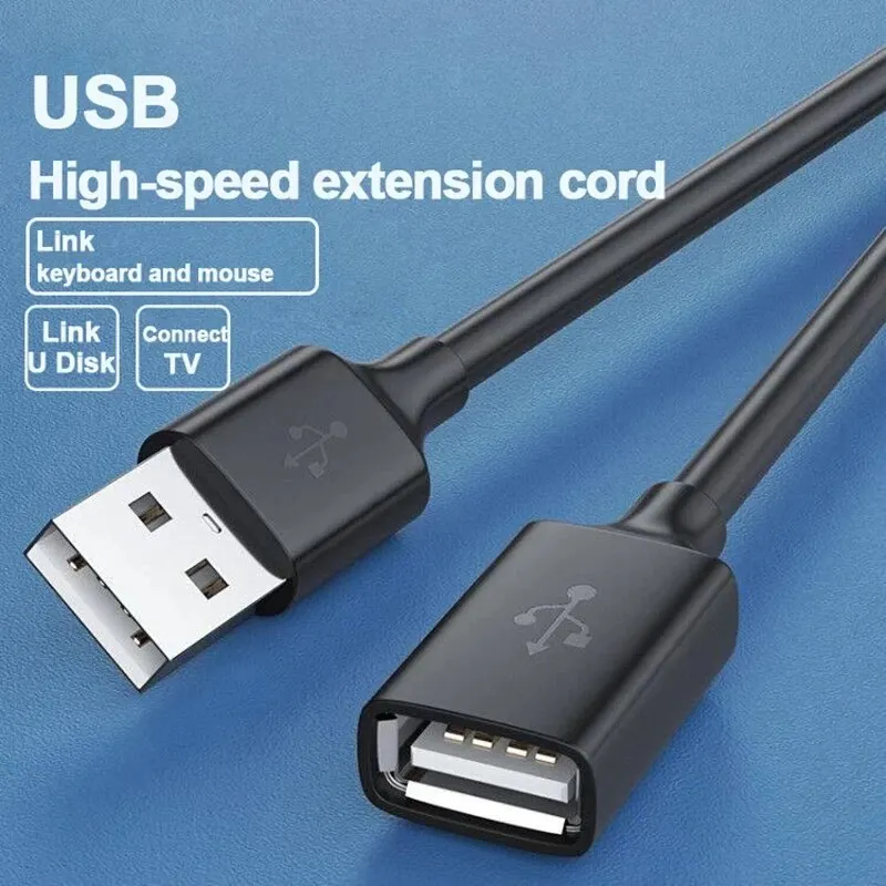 Bild von USB 2.0 Verlängerungskabel mit Stecker auf Buchse – Hochwertiges Datenkabel für PC, TV, Mobiles und externe Festplatten