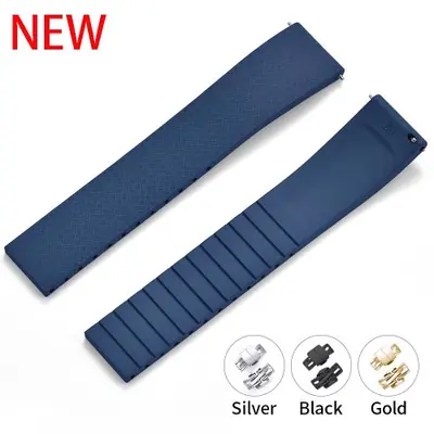 Image de Bracelet Montre en Fluororubber 18-22mm - Boucle Papillon Rapide