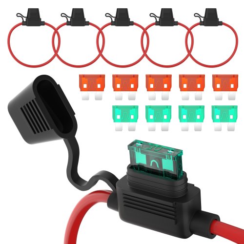 Immagine di Portafusibili In Linea 12V - 5 Pezzi Impermeabili per Auto e Nautica