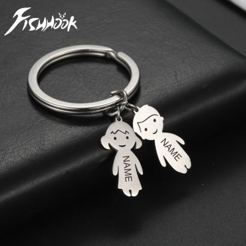 Imagen de Llavero Personalizado con Nombre para Niños, Niñas y Familias – Regalo Único de Acero Inoxidable para Mujeres, Hombres y Parejas