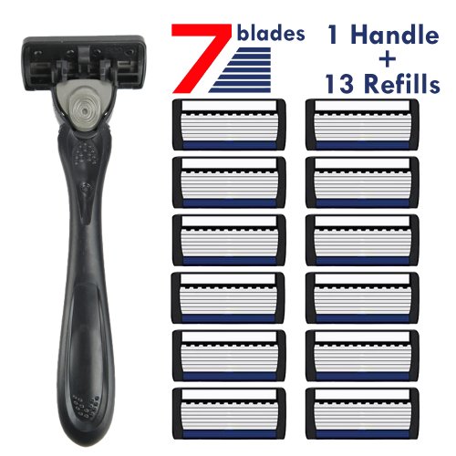 Rasoio manuale con testina di rasoio a 7 strati, set di rasoi manuali per barba e baffi di sicurezza con lama di rasoio