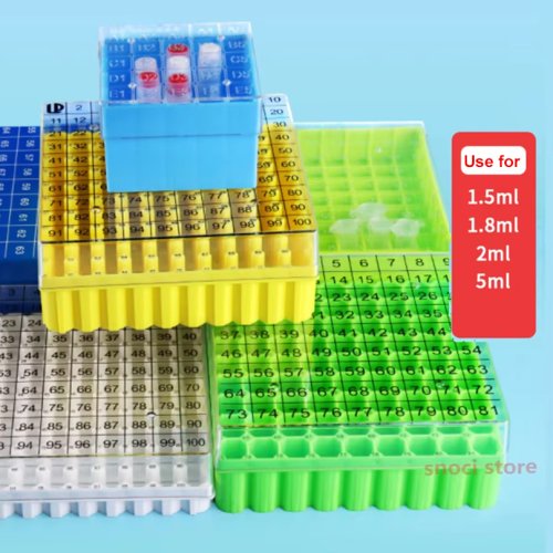 Image of Tube box frozen storage tube box sample frozen box flip tube box 25 81 100 cell 0.5ml 1.5ml 1.8ml 2ml  5ml  1 Piece