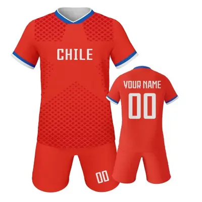 Image de Maillots de Football Enfants Chili - Personnalisés avec Nom et Numéro