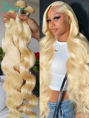 Image de Extensions de Cheveux Blondes Brésiliennes Remy - Longues & Naturelles